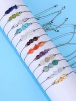 Summer Irregular Birthday Stone Decor Braided Bracelet with Card, Valentine's Day Gift, 12 Month Birthstone Bracelet, Boho St...