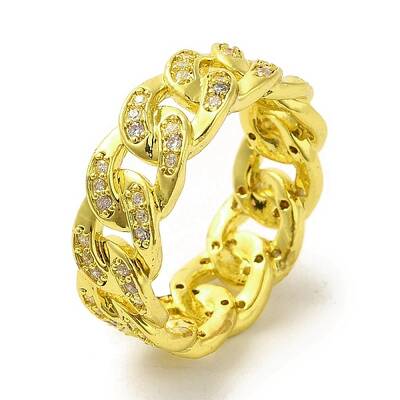 Brass Micro Pave Cubic Zirconia Rings for Women