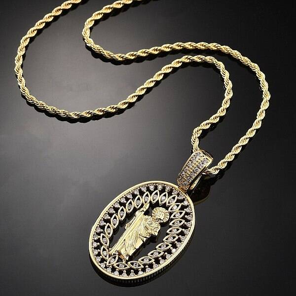 Brass Cubic Zirconia Pendant Necklaces for Women