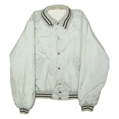 BIRDIE Cascade County K-9 Academy Mens Bomber Jacket Grey Nylon 80s USA M