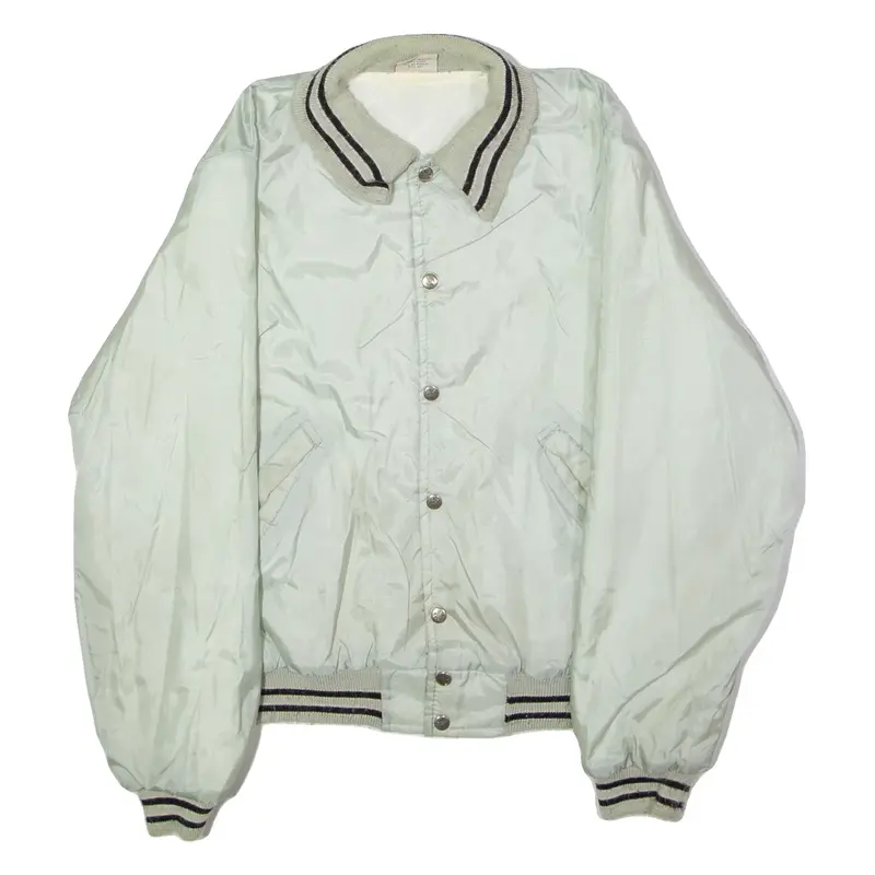 BIRDIE Cascade County K-9 Academy Mens Bomber Jacket Grey Nylon 80s USA M