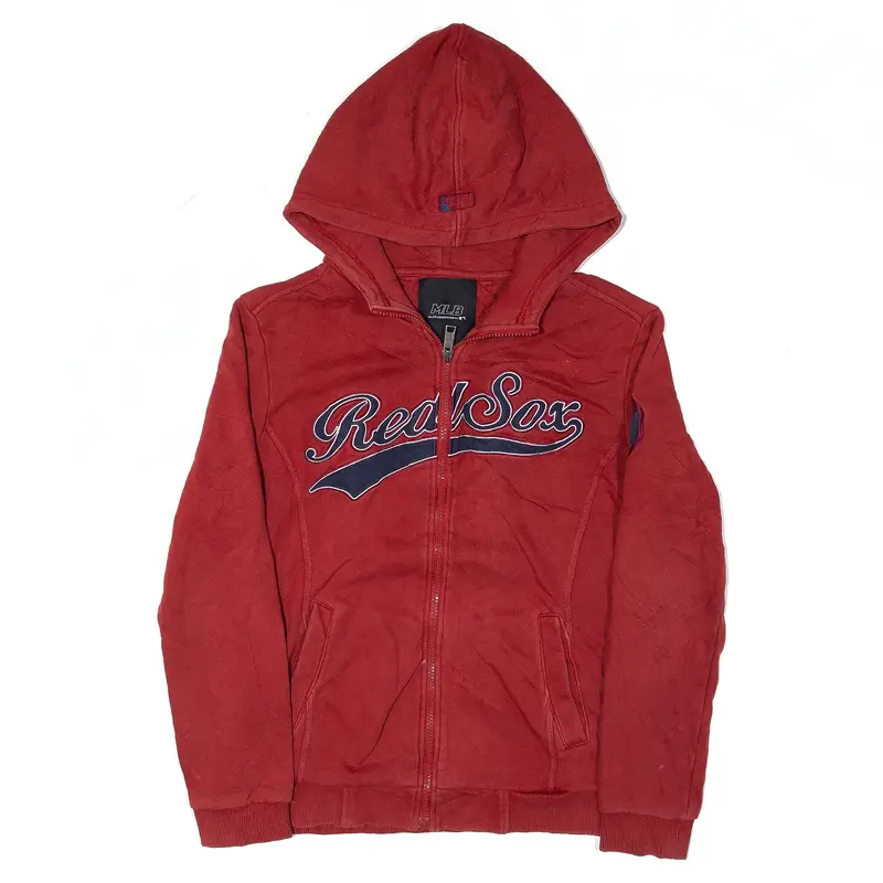 MLB Boston Red Sox Hoodie Red Full Zip USA Womens S