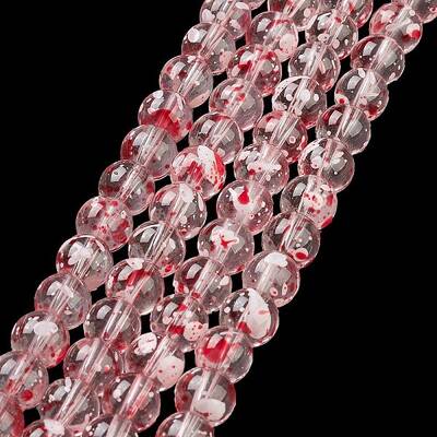 Baking Painted Transparent Glass Bead Strands