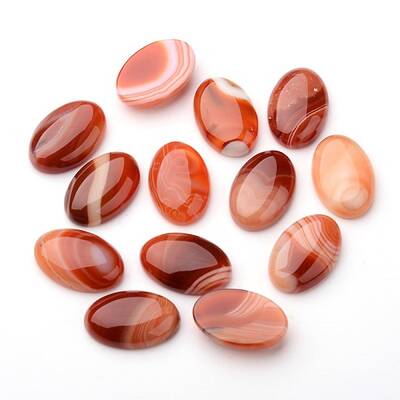 Natural Striped Agate/Banded Agate Oval Cabochons