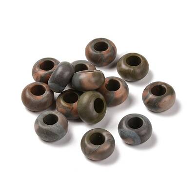 Natural Red Zebra Jasper European Beads
