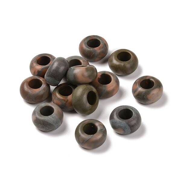 Natural Red Zebra Jasper European Beads