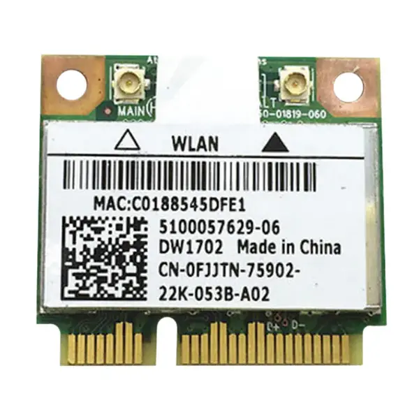 DW1702 Dell 802.11 B/g/n Wifi Bluetooth 3.0 Mini PCi-e Card