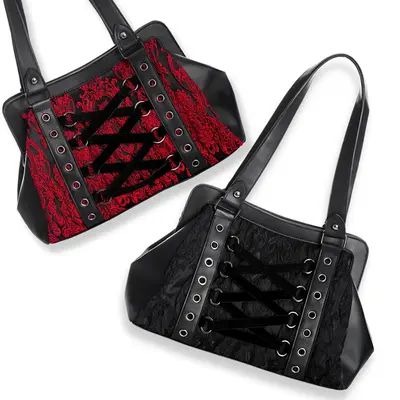 Velvet Corset Lace up Shoulder Bags