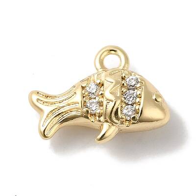Brass Micro Pave Clear Cubic Zirconia Pendants