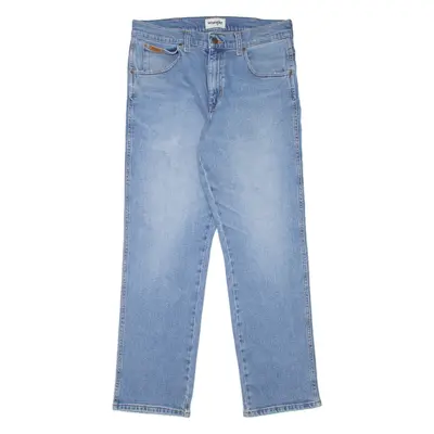WRANGLER Texas Mens Jeans Blue Regular Straight Stone Wash W33 L30