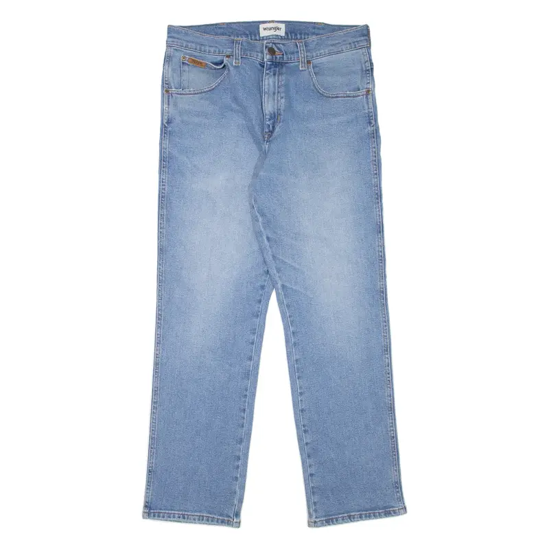 WRANGLER Texas Mens Jeans Blue Regular Straight Stone Wash W33 L30
