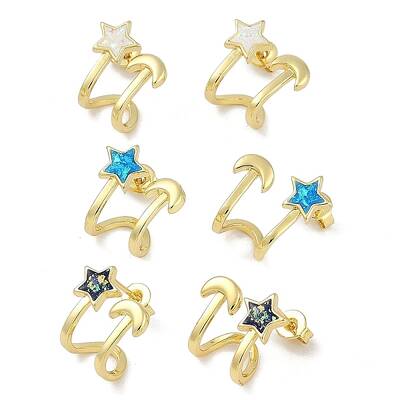 Rack Plating Star Brass Stud Earrings