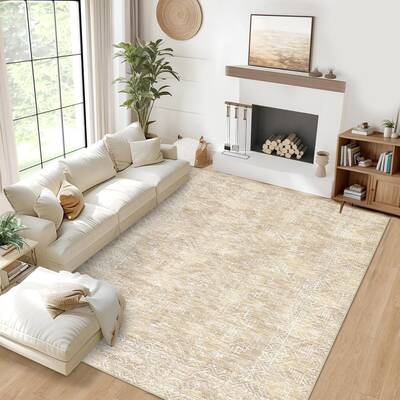 Garvee Washable Area Rug 9x12 Rug Living Room Rug Vintage Rugs for Bedroom Soft Large Area Rug Non Slip Throw Rugs Low Pile S...