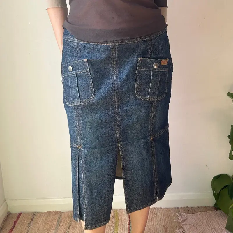 Moschino Jeans Denim Skirt - 33W UK 14 Blue Cotton
