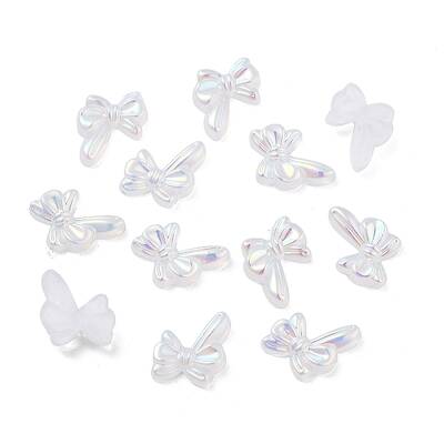 Bowknot Rainbow Iridescent Plating Acrylic Cabochons