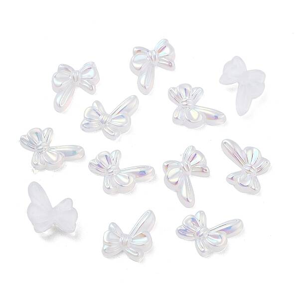 Bowknot Rainbow Iridescent Plating Acrylic Cabochons