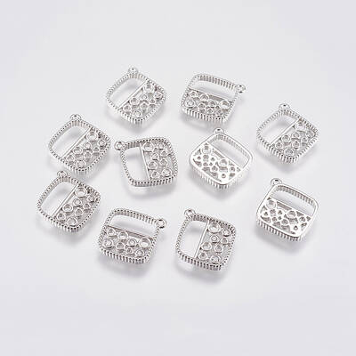 Brass Micro Pave Cubic Zirconia Charms