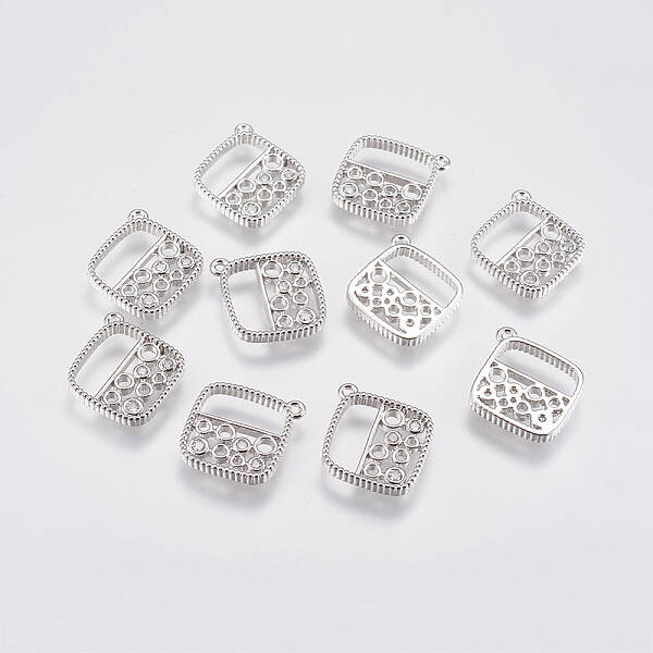 Brass Micro Pave Cubic Zirconia Charms