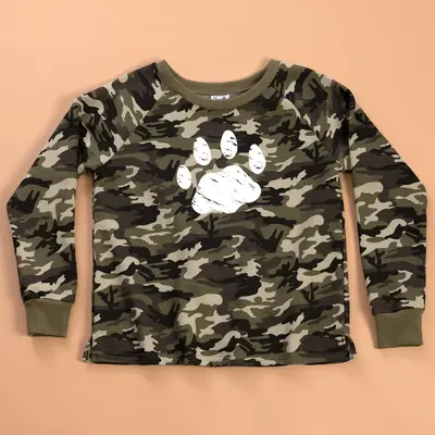 Distressed Paw Camouflage Sweatshirt - XL