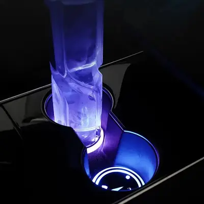 Car Cup Holder Light, RGB Color Changing Car Cup Holder Light with Charging Cable*1, Decorative Light for Car, Universal Car...