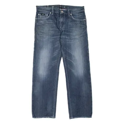 BOSS HUGO BOSS Maine Mens Jeans Blue Regular Straight Stone Wash W34 L29