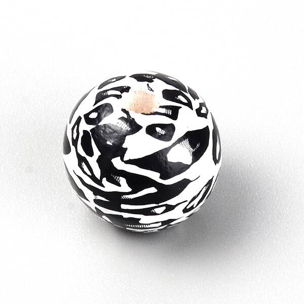 Spary Painted Natural Theaceae Wood Beads