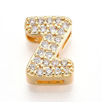 Brass Micro Pave Cubic Zirconia Charms