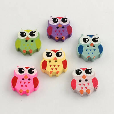 2-Hole Dyed Wooden Buttons