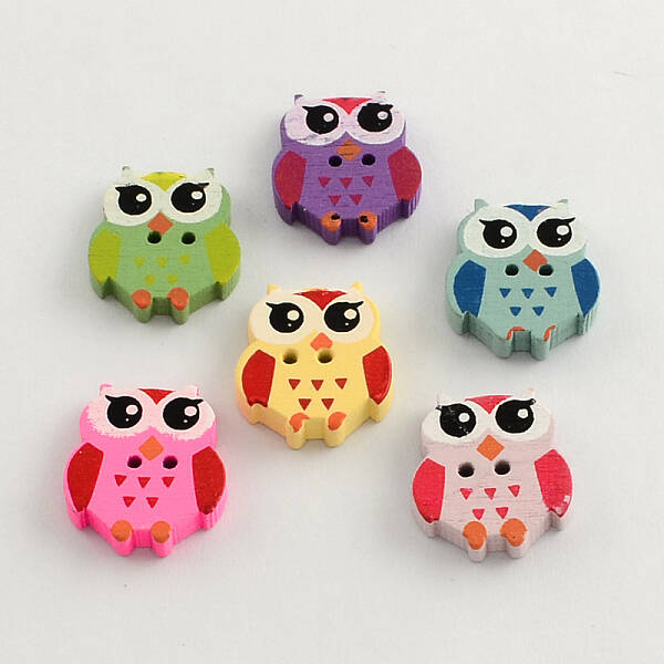 2-Hole Dyed Wooden Buttons
