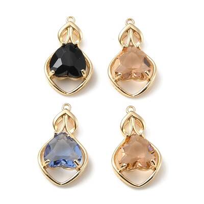 Brass with K9 Glass Pendants