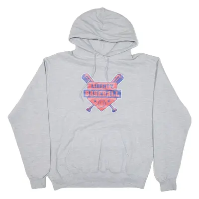 CHAMPION Liberty Baseball Mens Grey Hoodie USA L