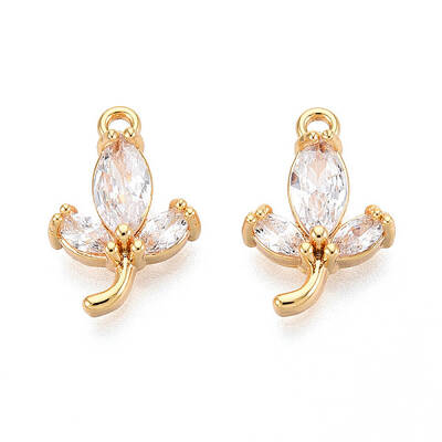 Brass Micro Pave Cubic Zirconia Pendants