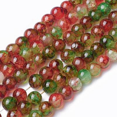 Spray Painted Glass Beads Strands
