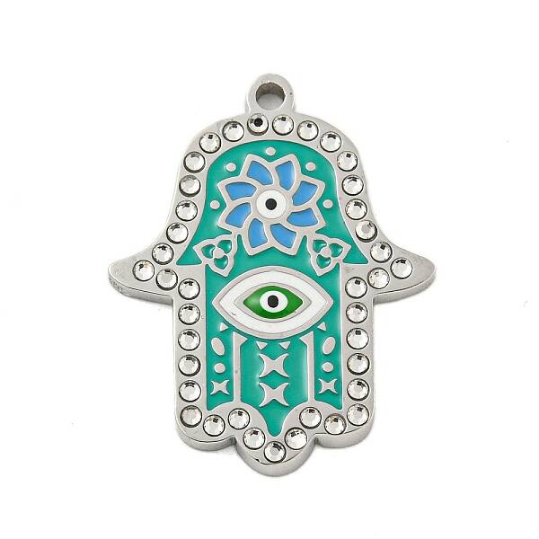 304 Stainless Steel Rhinestone Pendants