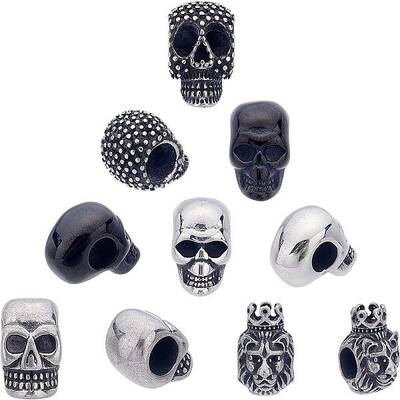 10Pcs 5 Style 304 Stainless Steel European Beads