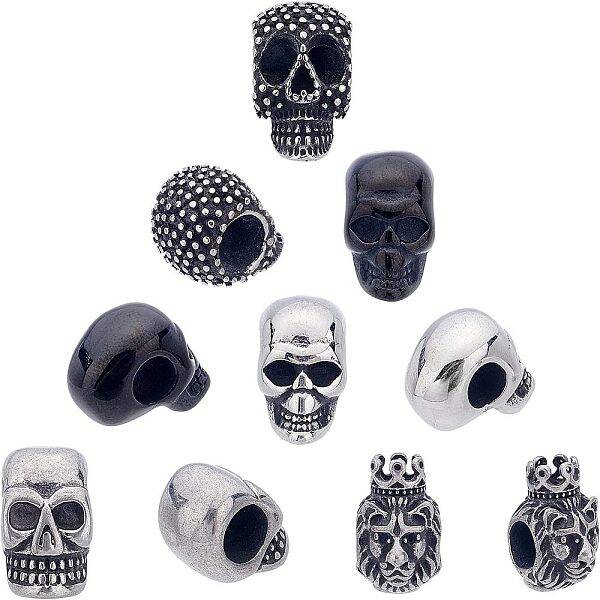 10Pcs 5 Style 304 Stainless Steel European Beads
