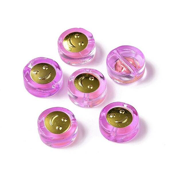 Transparent Spray Painted Glass Beads