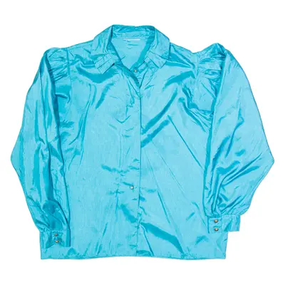 Womens Shirt Blue Collared Long Sleeve M
