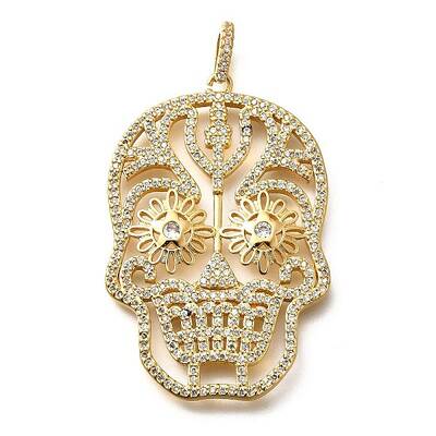 Brass Micro Pave Cubic Zirconia Pendants
