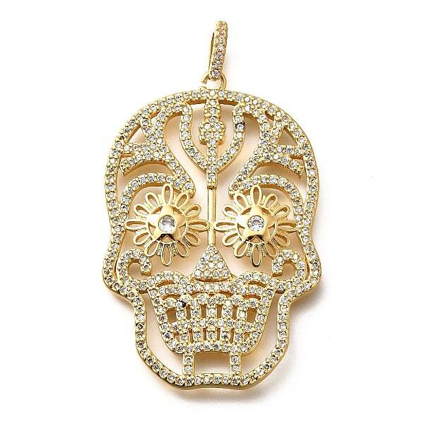 Brass Micro Pave Cubic Zirconia Pendants