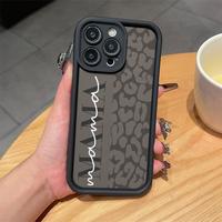 Trendy MAMA Leopard Pattern Case for iPhone 16 15 14 Pro Max 13 12 11 XR XS E Plus Shockproof Drop Protection Rugged Durable ...