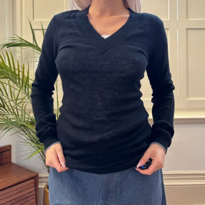 Dolce & Gabbana Mini Jumper Dress - Medium Black Cashmere