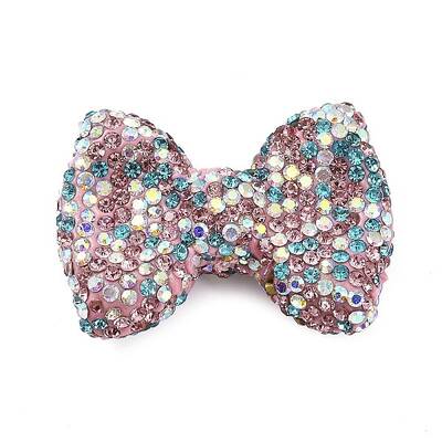 Bowknot Shape Polymer Clay Rhinestone Beads