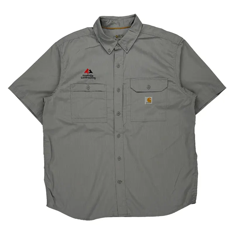Foothills Contracting Carhartt Short Sleeve Shirt - XL Grey Polyester