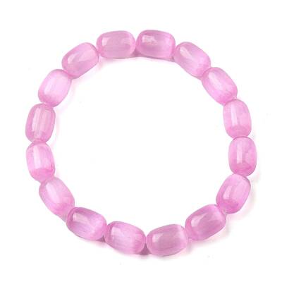 Natural Selenite Column Beaded Stretch Bracelet for Women