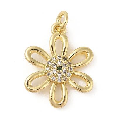 Brass Micro Pave Clear Cubic Zirconia Pendants