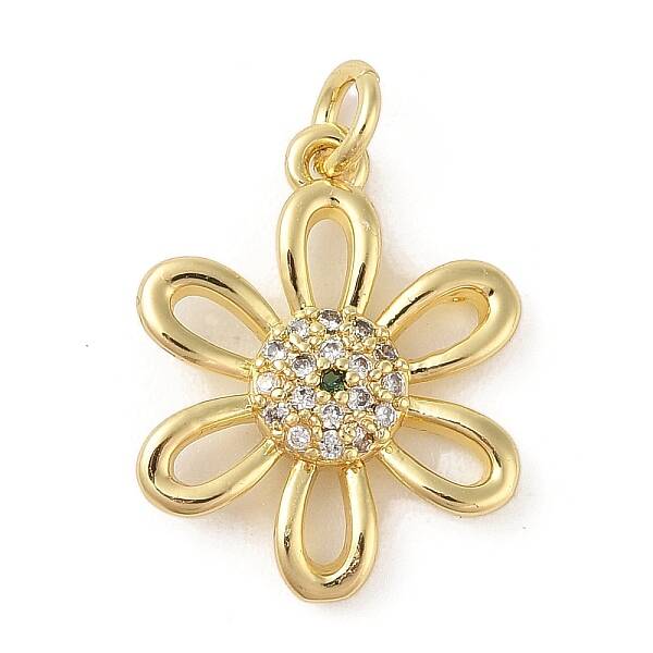 Brass Micro Pave Clear Cubic Zirconia Pendants