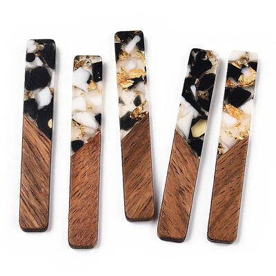 Transparent Resin & Walnut Wood Big Pendants