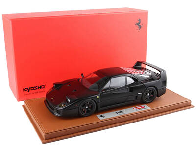 Ferrari F40 Matt Black with Matt Black Wheels with DISPLAY CASE Limited Edition to 102 pieces Worldwide 1/18 Diecast Model Ca...