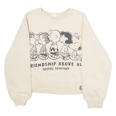 ZARA Peanuts Girls Sweatshirt Beige Crew Neck 11-12Y